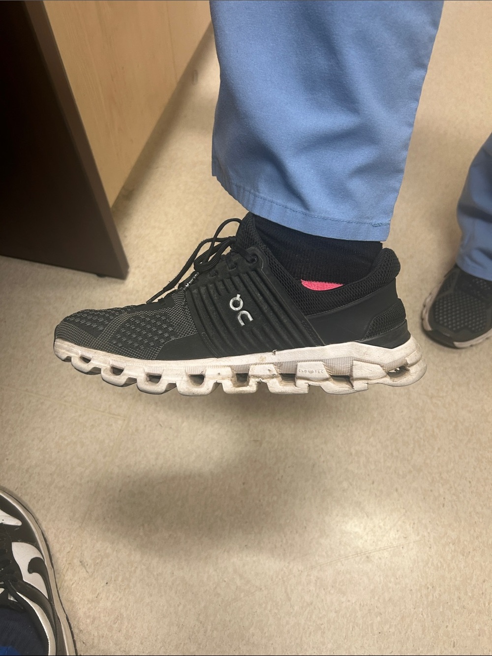 On Running Black and White Men’s Cloud-Style Running Sneaker